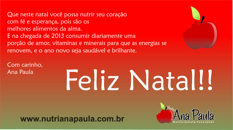Feliz Natal! | Nutricionista Ana Gluck em Foz do Iguaçu